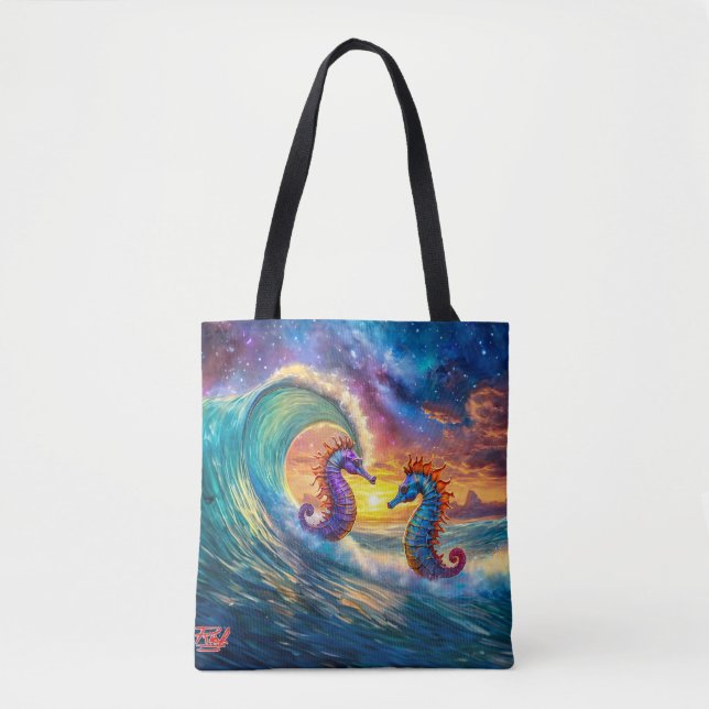 Seepferde im Space 01 Design von Rich AMeN Gill Tasche (Vorderseite)