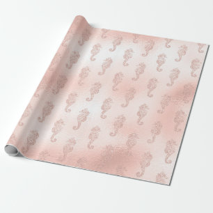 Seepferde in Rosa Geschenkpapier
