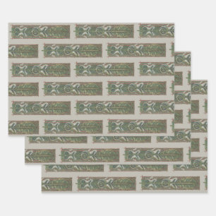 Seepferde und Algen, Vintager Jugendstil Geschenkpapier Set