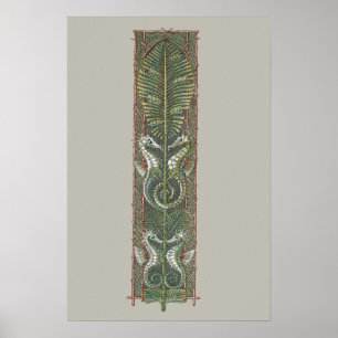 Seepferde und Algen, Vintager Jugendstil Poster