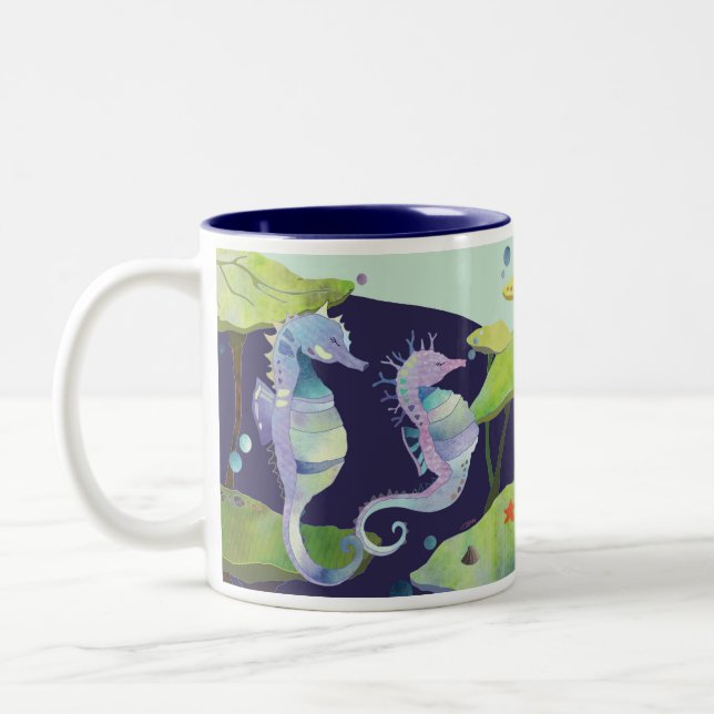 Seepferdparadies Zweifarbige Tasse (Links)
