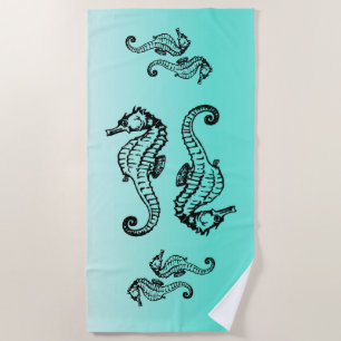 Seepferds Aqua Strandtuch