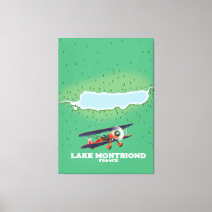 Seeplakat Lake Montriond Frankreich Urlaub. Leinwanddruck