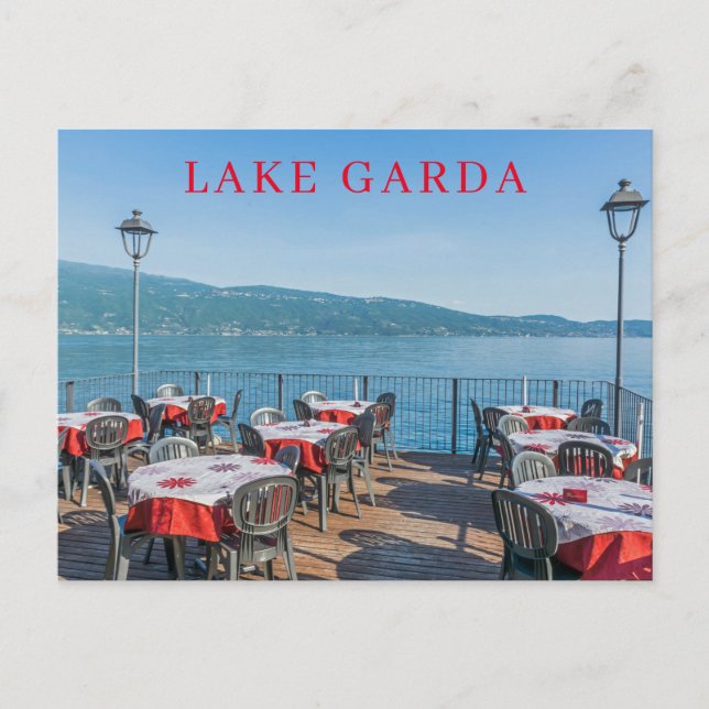 Seepromenade Gardasee Aussicht auf See Postkarte (Vorderseite)