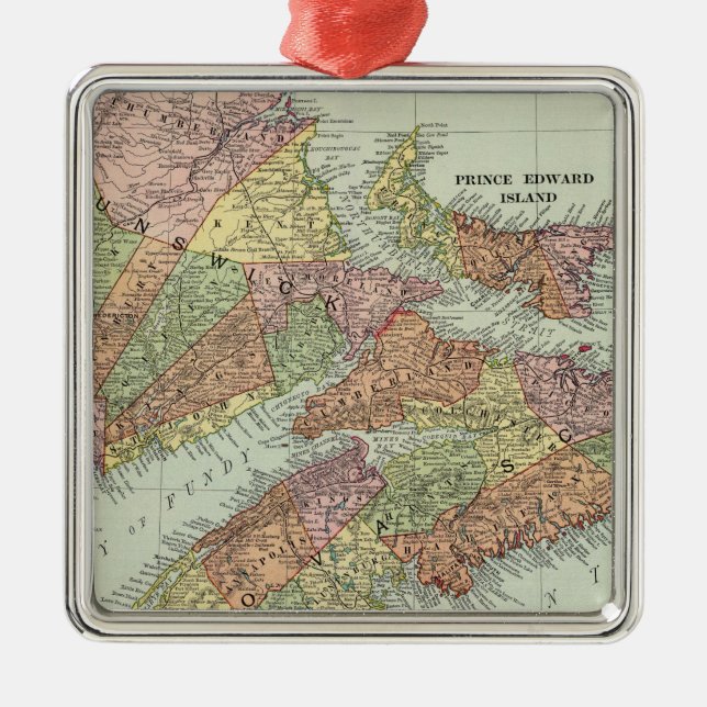 Seeprovinzen von Kanada Silbernes Ornament (Vorne)