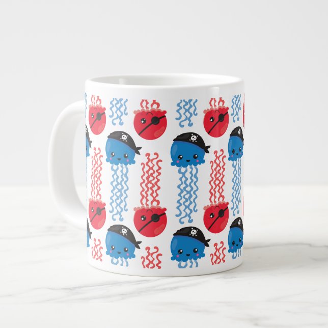 Seeräuber, Quallenfische, Meerestiere Jumbo-Tasse (Vorderseite Links)
