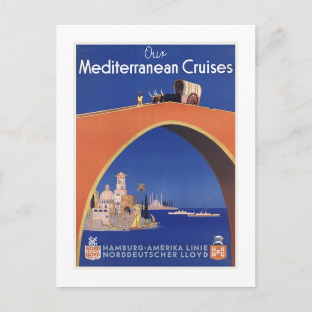 Seereise auf der Seefahrt im Mittelmeer Postkarte (Vorderseite)