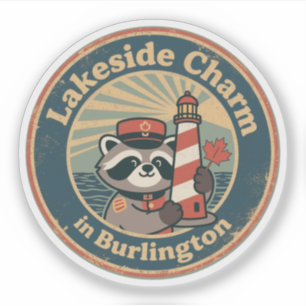 Seereiz in Burlington Lustiger Waschbär Mountie Aufkleber