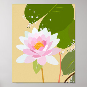 Seerose 07 Gelb und Rosa Poster