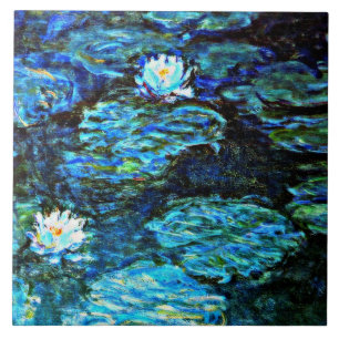 Seerosen, Blau, von Claude Monet Fliese