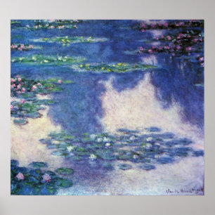 Seerosen im Teich von Claude Monet, Vintage Art Poster
