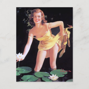 Seerosen Pin Up Postkarte