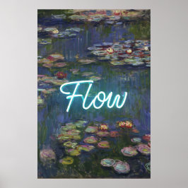 Seerosen Remix – Neon-„FLOW“-Wandkunst & Geschenke Poster