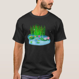 Seerosen Teich mit Frosch auf Seerosenblatt Rohrko T-Shirt