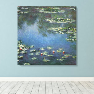 Seerosen von Claude Monet, Vintage Blumen Leinwanddruck
