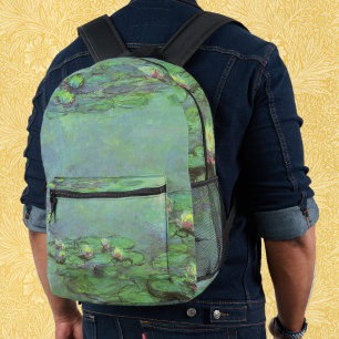 Seerosen von Claude Monet, Vintage-Impressionismus Bedruckter Rucksack