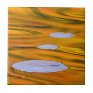 Seerosenblatt auf orangem Wasser, Kanada Fliese