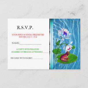 Seerosenblatt-Einladung mit Frosch-RSVP-Ankündigun Einladung