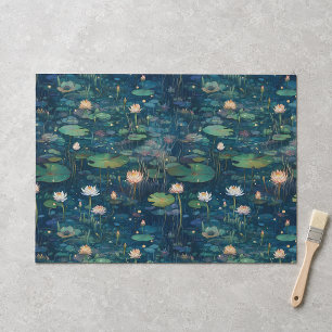 Seerosenblätter und Blumen Seidenpapier
