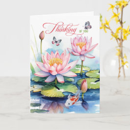 Seerosengarten mit Koi-Fisch, der an Dich denkt Karte