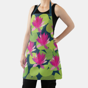 Seerosenpad Seerose Rosa Lotus Blumen Floral Schürze