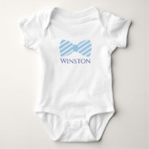 Seersucker Bow Krawatte Personalisiert Baby Bodysu