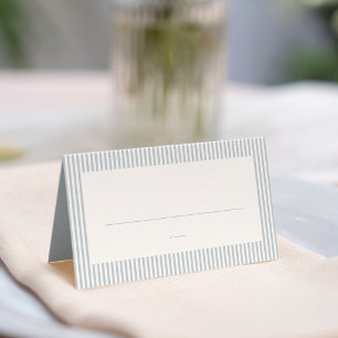 Seersucker-Streifen blau weiß einfache Babyparty Platzkarte