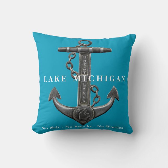 Sees Michigan Not leidender nautischer Piratenanke Kissen (Vorderseite)