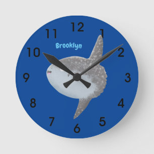 Seesaibling mola niedlicher Cartoon Runde Wanduhr