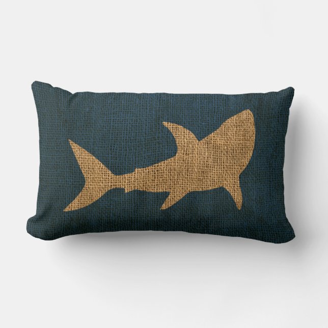 Seesammlungs-Haifisch-Tiefsee-Blau Lendenkissen (Vorderseite)