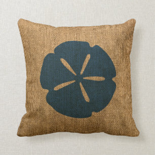 Seesand-Dollar-rustikales Tiefsee-Blau Kissen