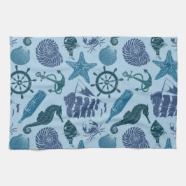 Seeschatten des blauen Musters Geschirrtuch