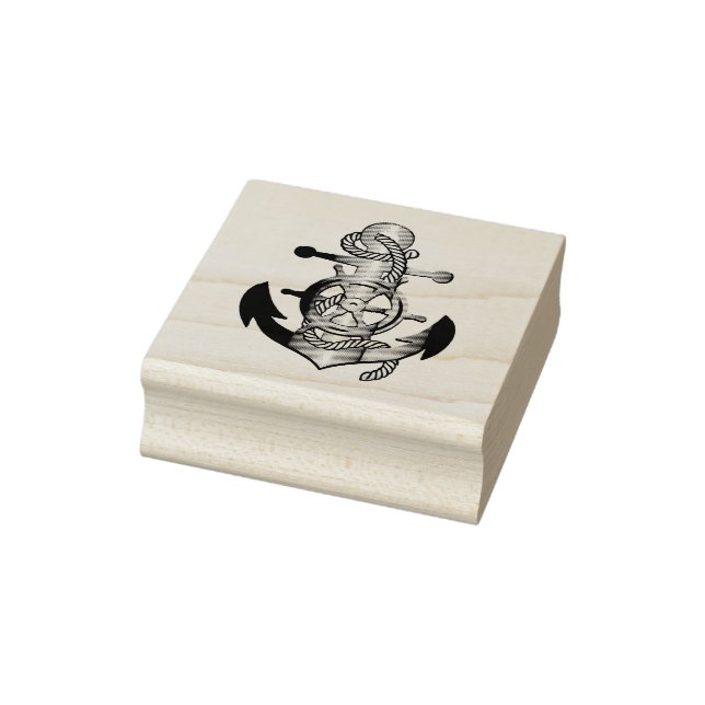 Seeschiffahrrad mit Anker Gummistempel (Stempel)