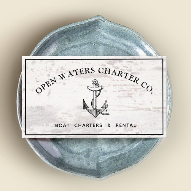 Seeschifffahrtskarte Rustic Wood Business Card Visitenkarte (Von Creator hochgeladen)