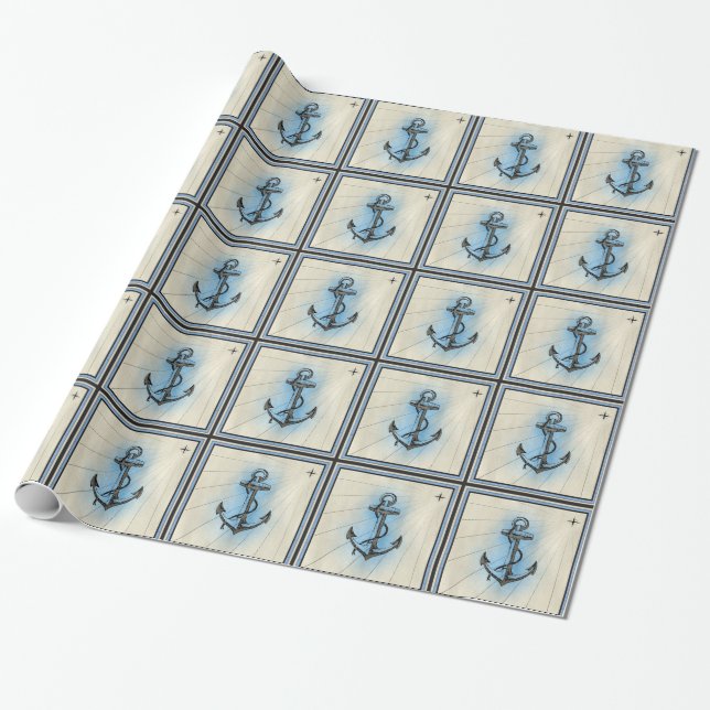 Seeschiffsankerpapier Geschenkpapier (Ungerollt)