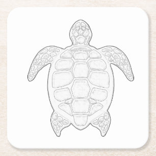 Seeschildkröte-erwachsener Rechteckiger Pappuntersetzer