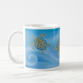 Seeschildkröte-Grafik - Keramik-Tasse Kaffeetasse