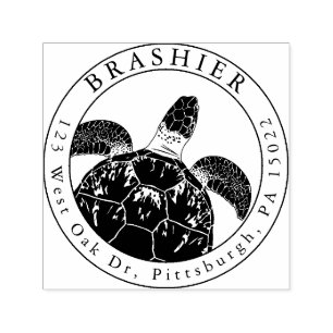 Seeschildkröte-Selbst-Mit Tinte schwärzende Permastempel