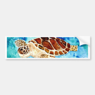 SeeschildkrötemarineMeereswelt Watercolormalerei Autoaufkleber