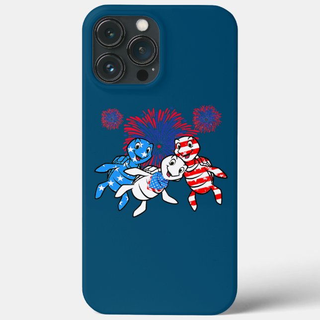 Seeschildkröten 4. Juli Amerikanische Flagge Case-Mate iPhone Hülle (Rückseite)