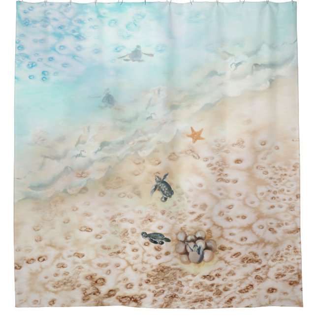 Seeschildkrötenfahrt Duschvorhang (Vorderseite)