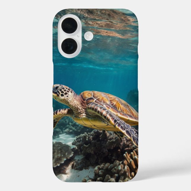 Seeschildkrötenfahrt iPhone 16 Hülle (Rückseite)