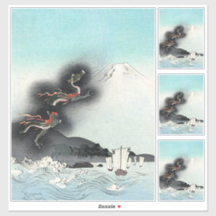 Seeschlacht Drachenzorn um den Fuji, Japan Aufkleber