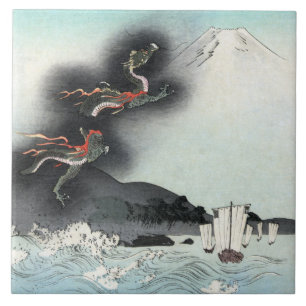 Seeschlacht Drachenzorn um den Fuji, Japan Fliese