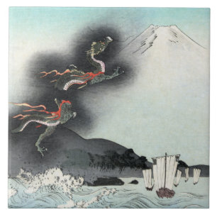Seeschlacht Drachenzorn um den Fuji, Japan Fliese