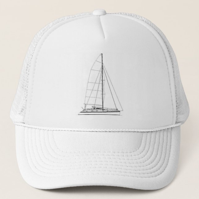 Seesegeln inspiriertes Outremer Katamaran Truckerkappe (Vorderseite)