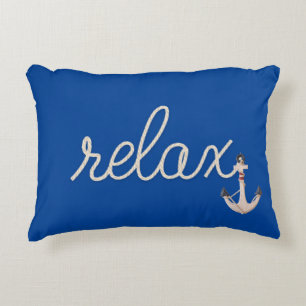 Seeseil Relax Text mit Anker Dekokissen