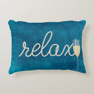 Seeseil-Text "Relax" und Wein Dekokissen