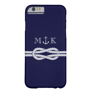 Seeseil und Anker-Monogramm in der Marine Barely There iPhone 6 Hülle