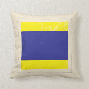 Seesignal-Flagge des buchstabe-"D" Kissen